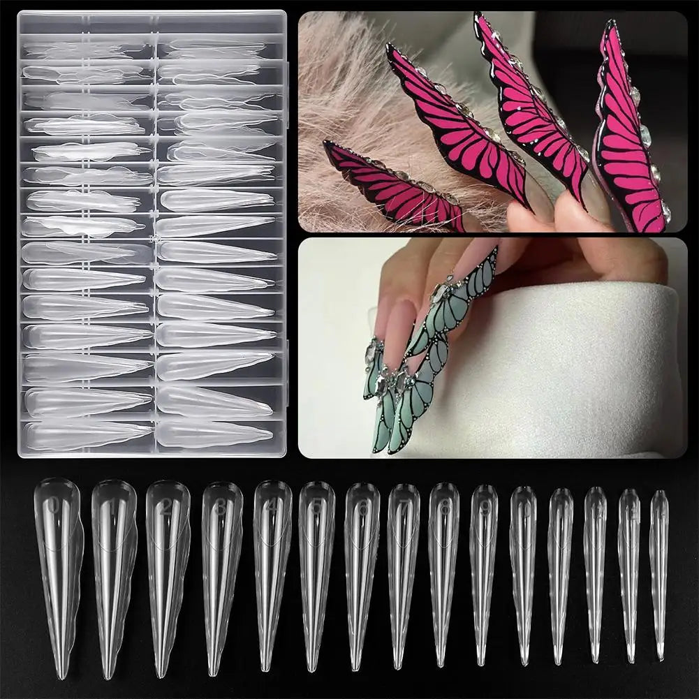 150Pcs Butterfly Nail Dual Forms – Gel & Acrylic Extension Kit Nail Extension Molds Oasis Select