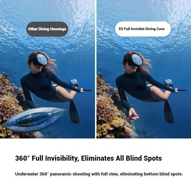 Waterproof Dive Case for Insta360 X5 X4 X3 – 50m Housing
