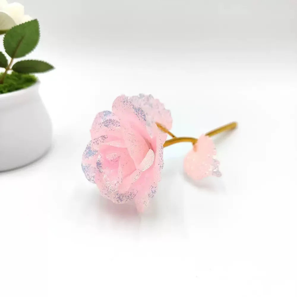 Pink Transparent Artificial Forever Rose Decorative Plastic Rose for Wedding Party Home Decoration Oasis Select