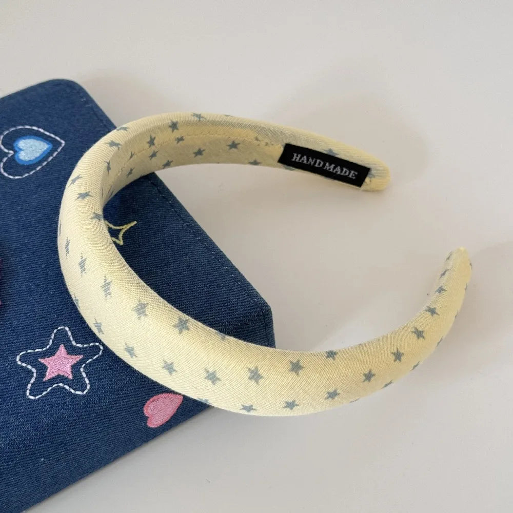 New Polka Dots Headbands Stripes Star Pattern Hair Band Classic Dot Point Grey Series Female Headwear Girl Oasis Select 1