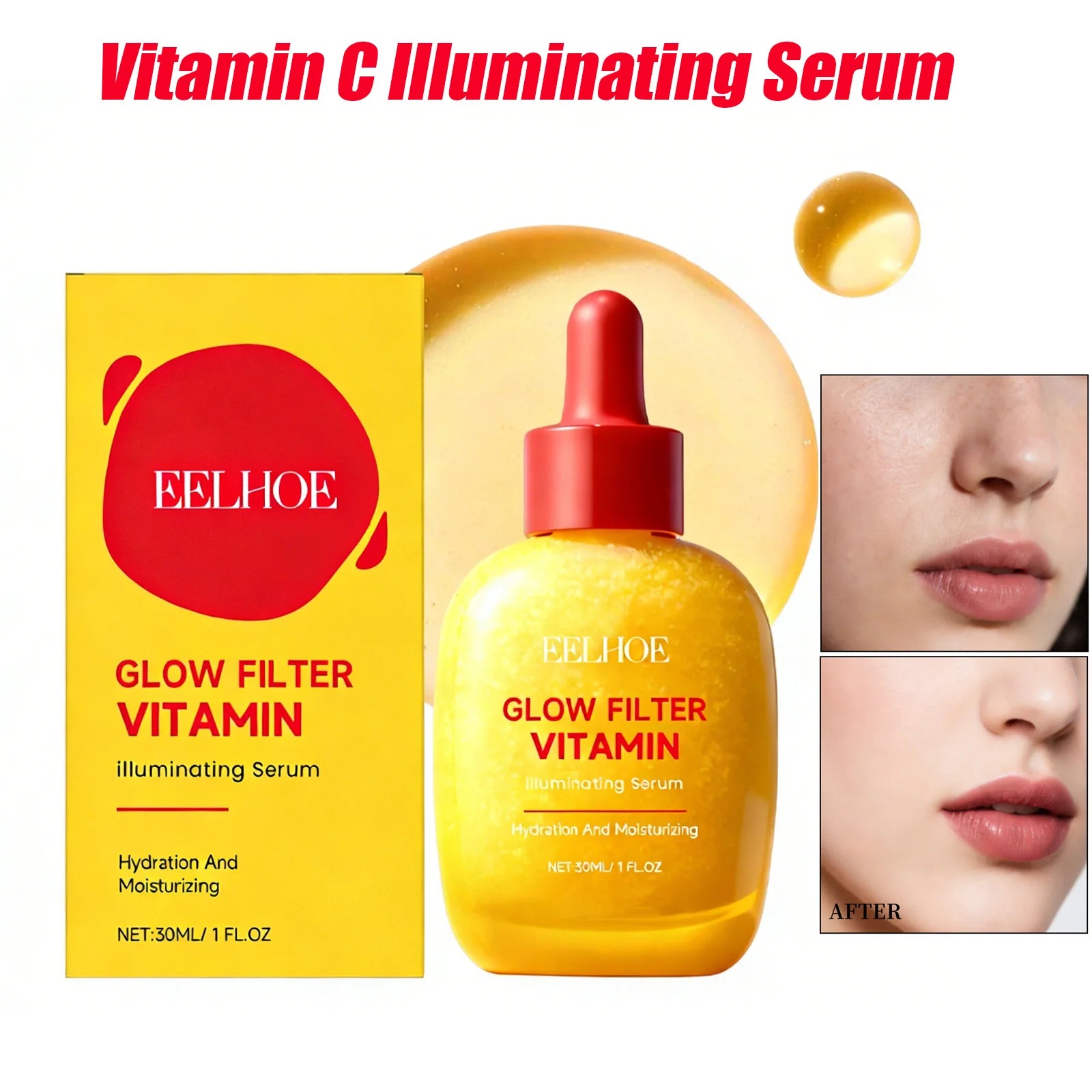 Vitamin C Illuminating Serum Brightening & Hydrating Facial Serum Even Skin Tone Soothes Dryness Daily Skincare Glowing Essence Oasis Select