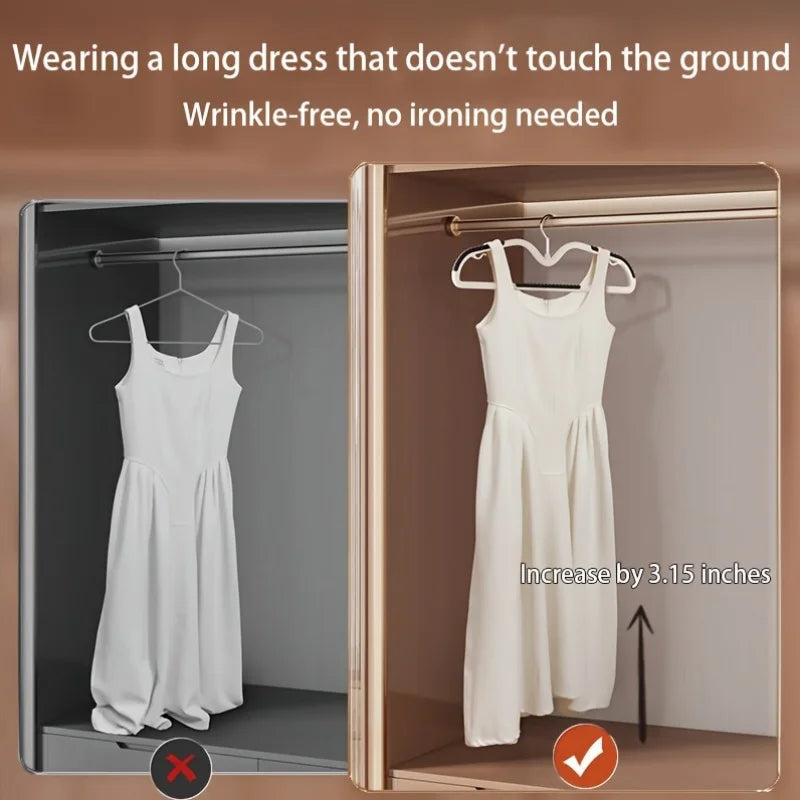 20pcs Space-Saving Plastic Hangers with Connectors, Non-Slip Short Neck, Organizer for Wardrobe Home Dorm Storage, Metal Hooks Oasis Select
