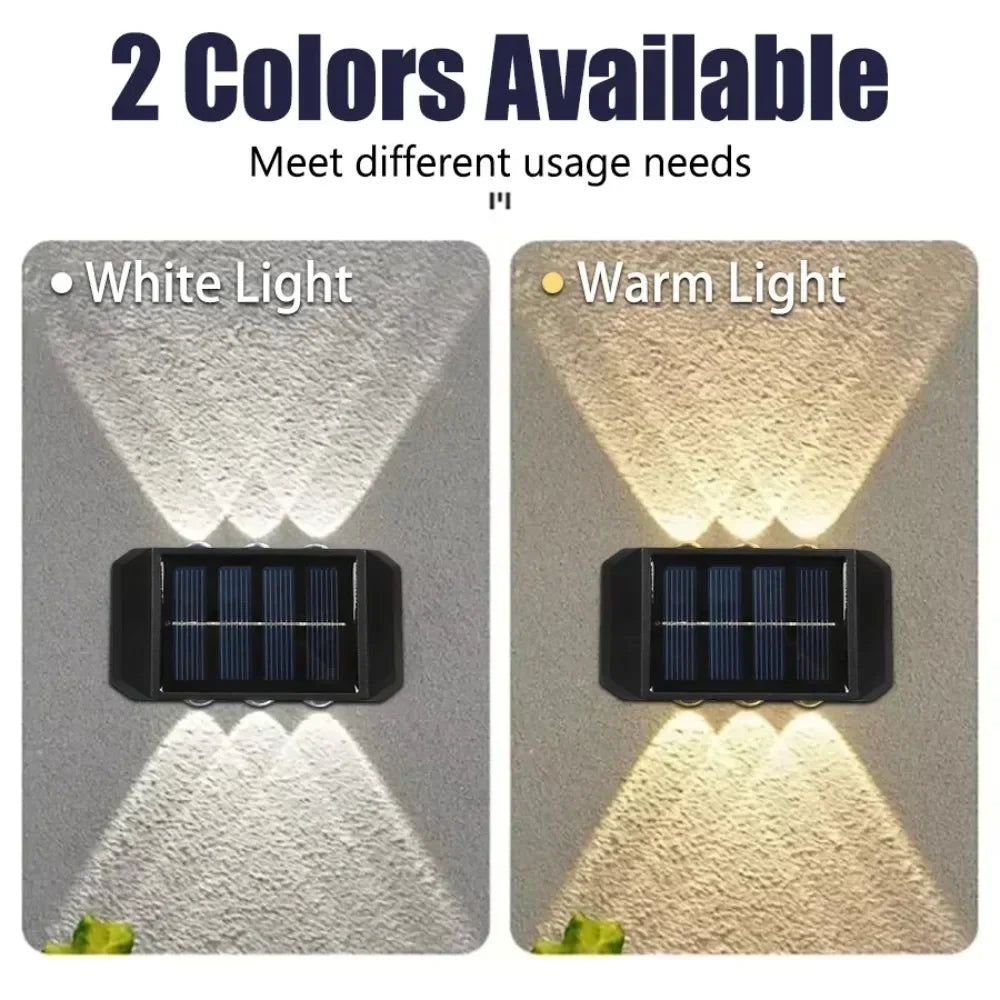 Solar Wall Light IP65 Waterproof LED Safety Light Up Down Lighting Easy Install Outdoor Patio Yard Garden Street Landscape Decor Oasis Select