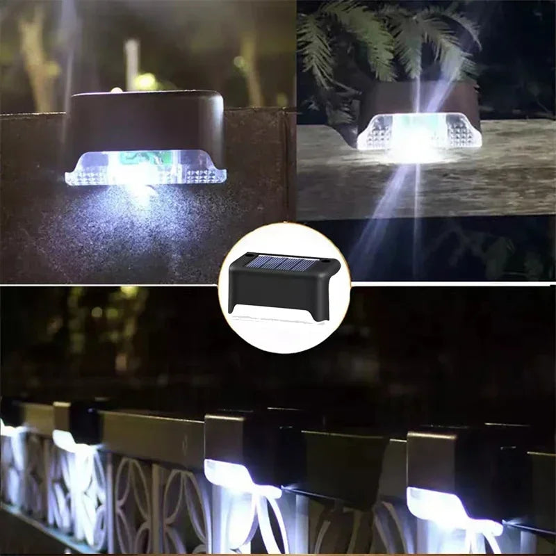 Solar Deck Lights Outdoor Step Lights Waterproof Led Solar Lamp for Railing Stairs Step Fence Yard Patio and Pathway Oasis Select Black Shell-White 12Pcs