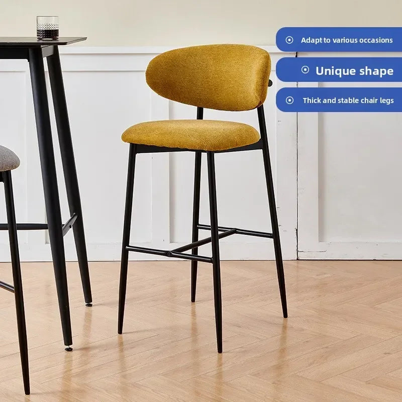 Multi-functional Nordic high stool home backrest bar chair front desk chair simple bar chair kitchen island chair Durable Oasis Select