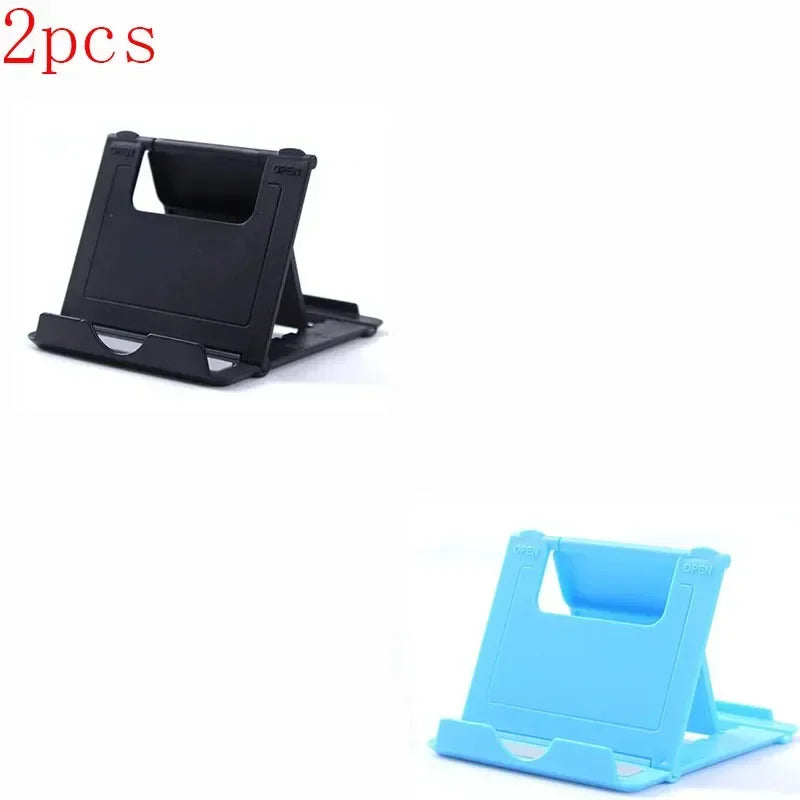 1/2/3Pcs Phone Desk Stand For Mobile Phone Tripod For iPhone Xsmax 12 13 Pro Huawei Xiaomi Mi 9 Plastic Foldable Desk Holder Oasis Select Black-Sky Blue