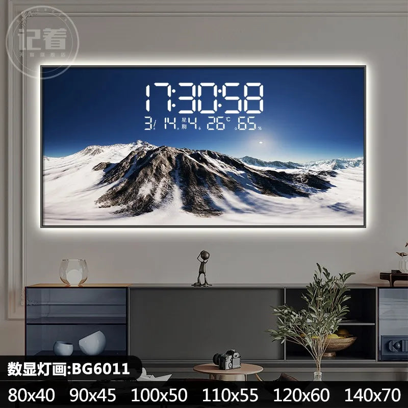 Permanent Calendar Electronic Wall Clock Guest Restaurant Decorative Painting Large Screen LED Lights Plug-in Wall Clock Oasis Select BG6011 80CM X 40CM