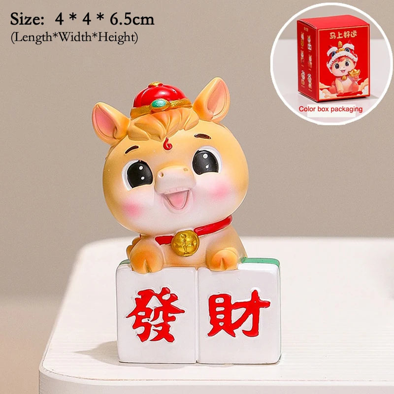 2026 Year of The Horse Table Decoration Charming Pony Accessory Lucky New Year Gift and Cute Car Decor DIY Craft Oasis Select A21