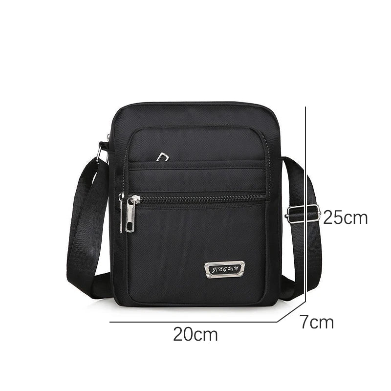 Men's Nylon Waterproof Crossbody Bag – Multi-Pocket Shoulder Crossbody Shoulder Bag Oasis Select