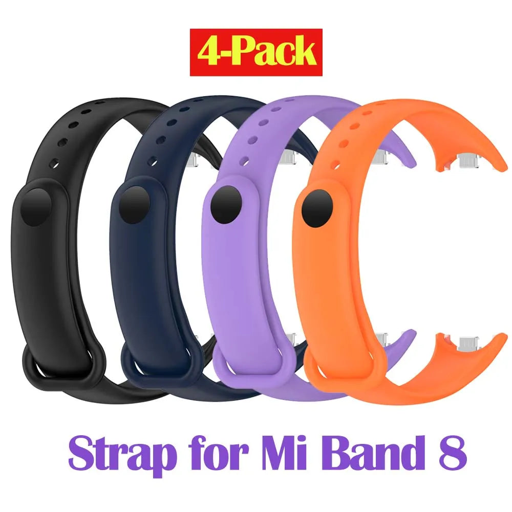 4-Pack Silicone Bands for Xiaomi Mi Band 8 – Mixed Colors Smartwatch Bands Oasis Select 4 Mixed color