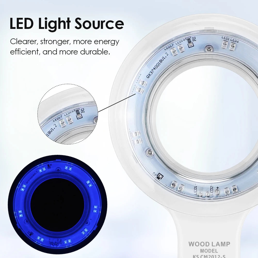 Wood's Lamp UV Skin Analyzer – 3x Magnifying LED Beauty Tool
