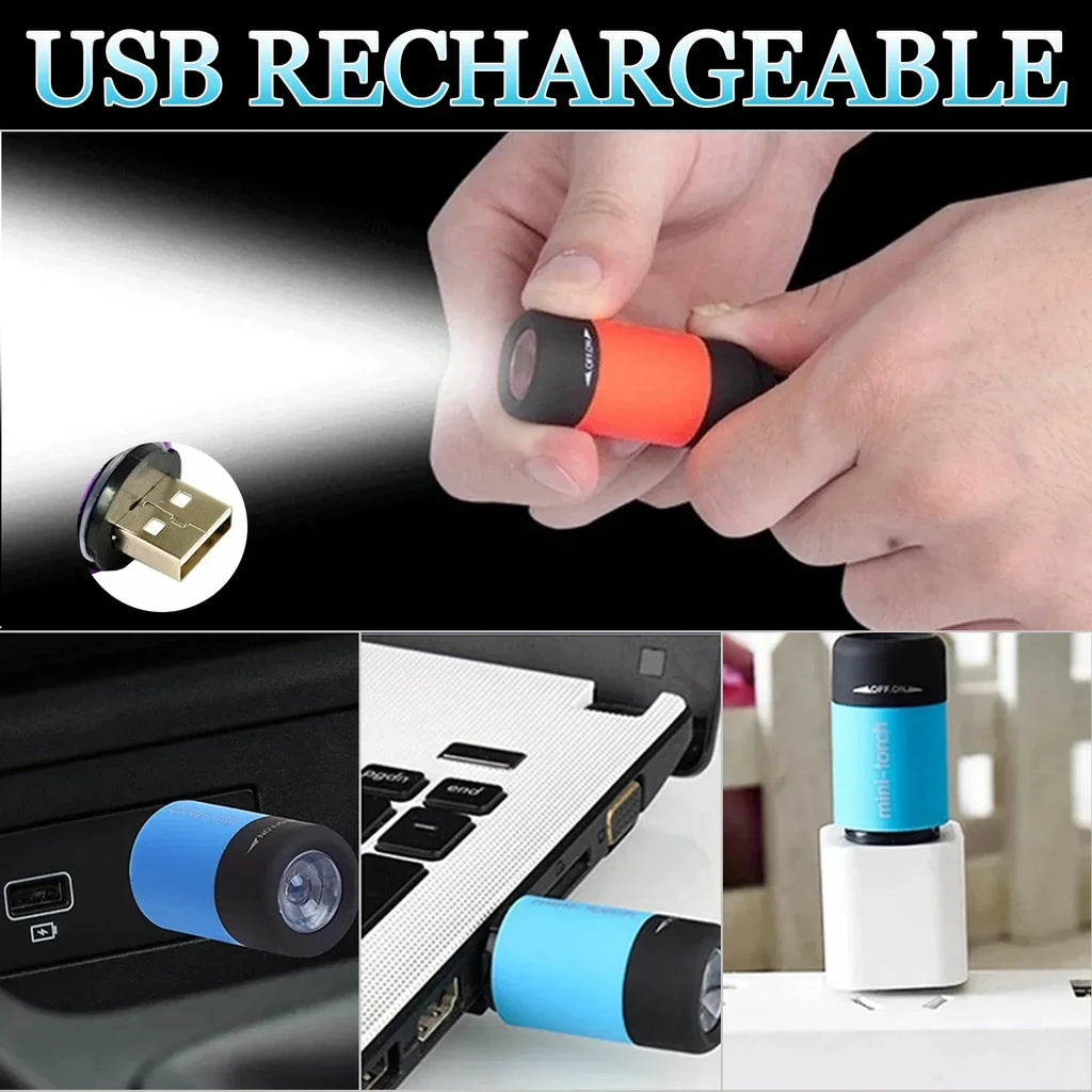 POCKETMAN Mini LED Keychain Flashlight | USB Rechargeable Torch