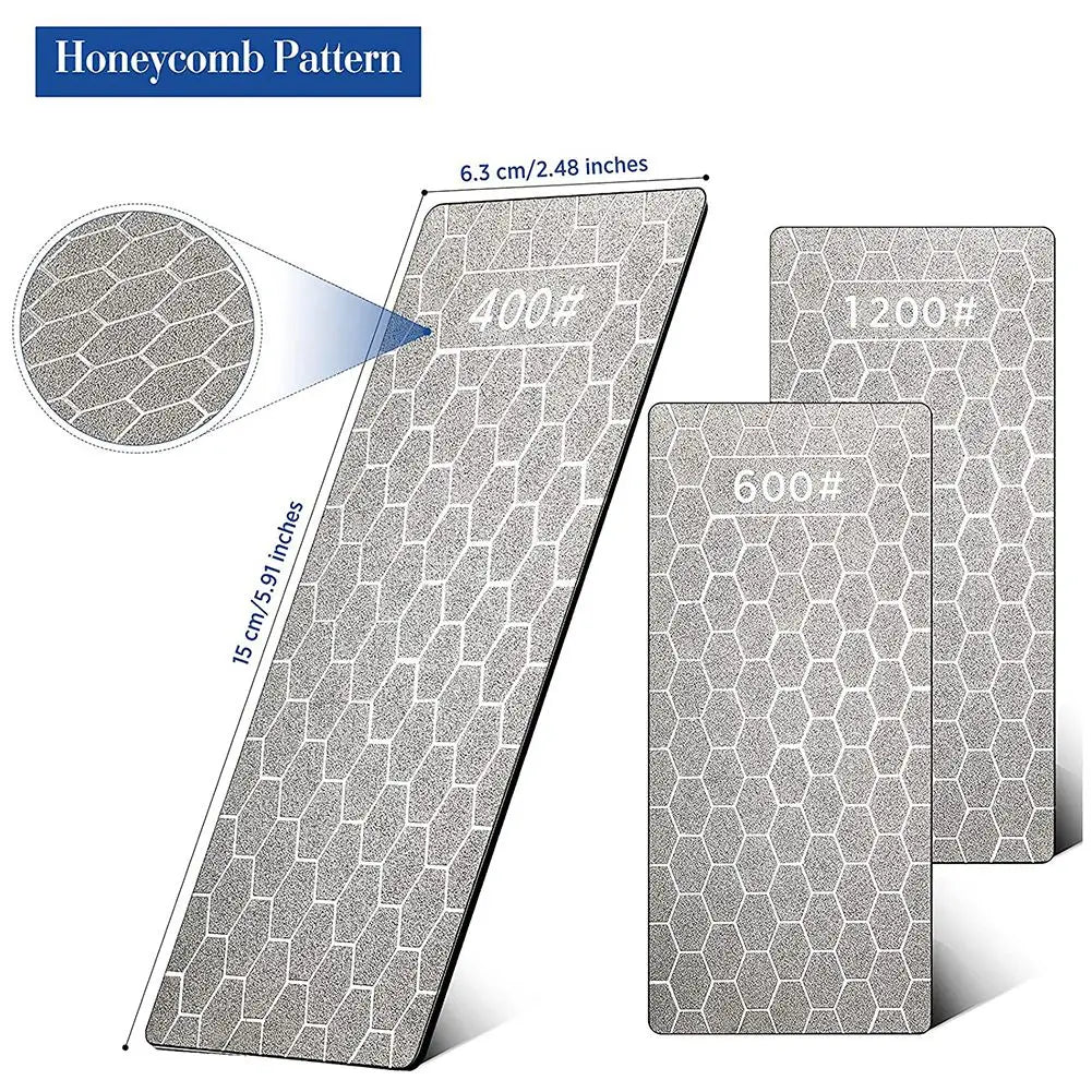 LIKE WISH 3Pcs Diamond Sharpening Stone Set Diamond Plate Sharpening Stone Professional Bench Stone(400 , 600 , 1000 ) Oasis Select
