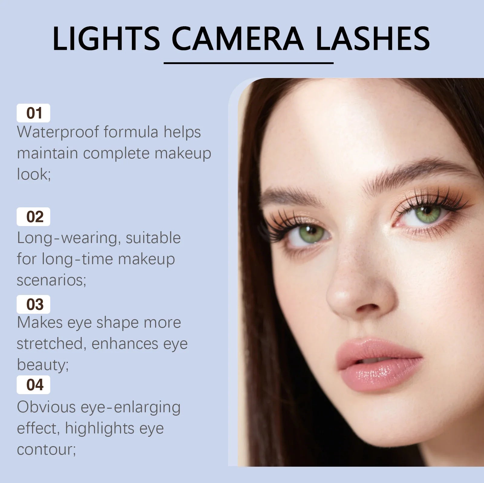 zephoco Waterproof Long-Lasting Mascara, Naturally Curled and Shaped, Sweat-Resistant, Lengthening, and Smudge-Proof Oasis Select