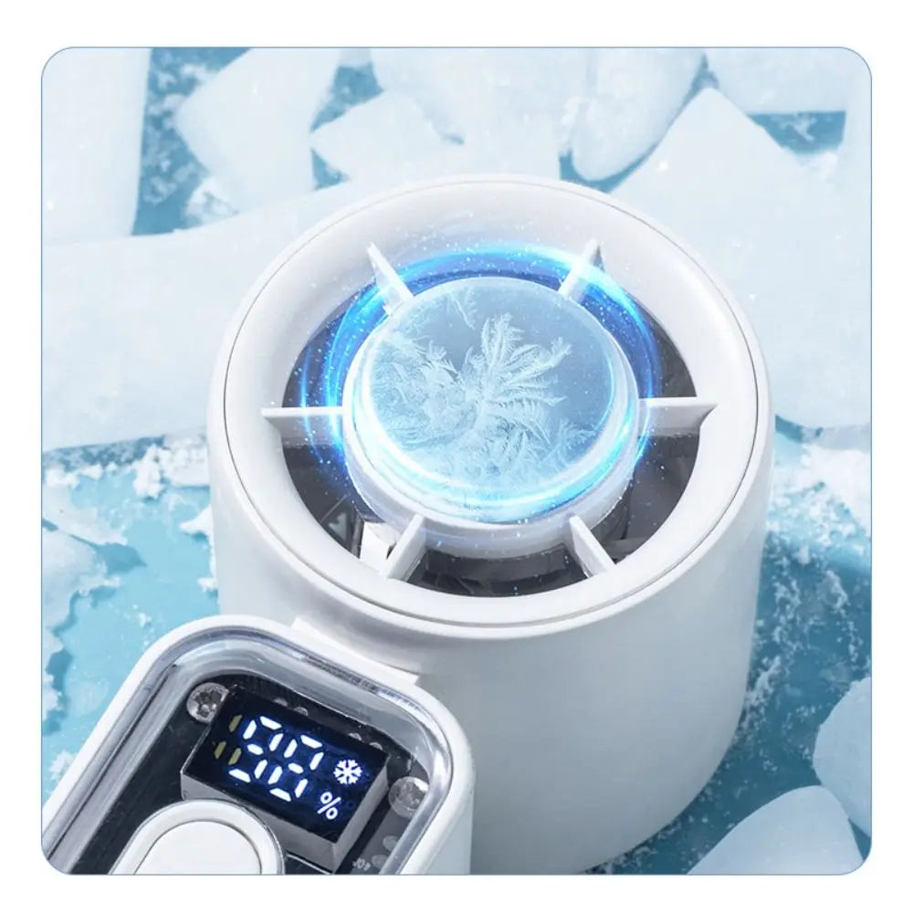Digital Display Refrigeration Electric Fan High Wind Speed Quiet Operation Personal Cooling Fan Ice Cool Function Portable Oasis Select