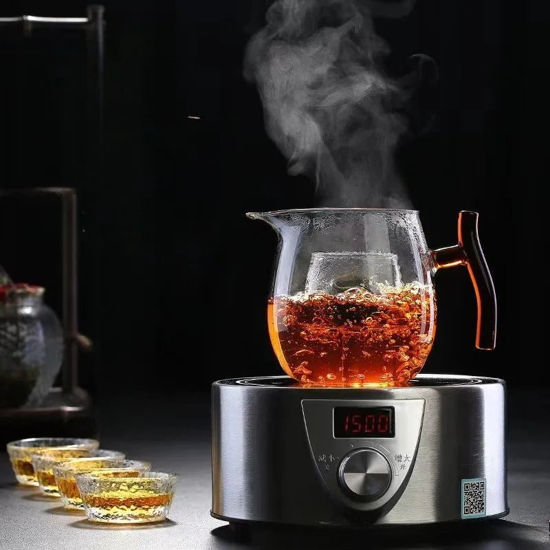 Tea Pot High Borosilicate Glass Teapot with Tea Pitcher Heat Resistant Clear Tea Maker & Warmer Set for Home Oasis Select