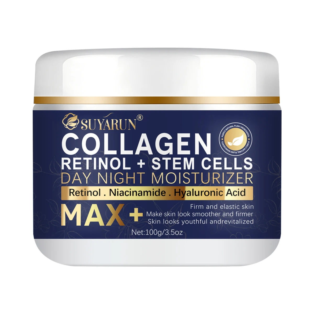 SUYARUN Anti-Aging Retinol Collagen Stem Cell Face Cream - Firming Hydrating Moisturizer Reduces Wrinkles & Fine Lines, All Skin Oasis Select 100g