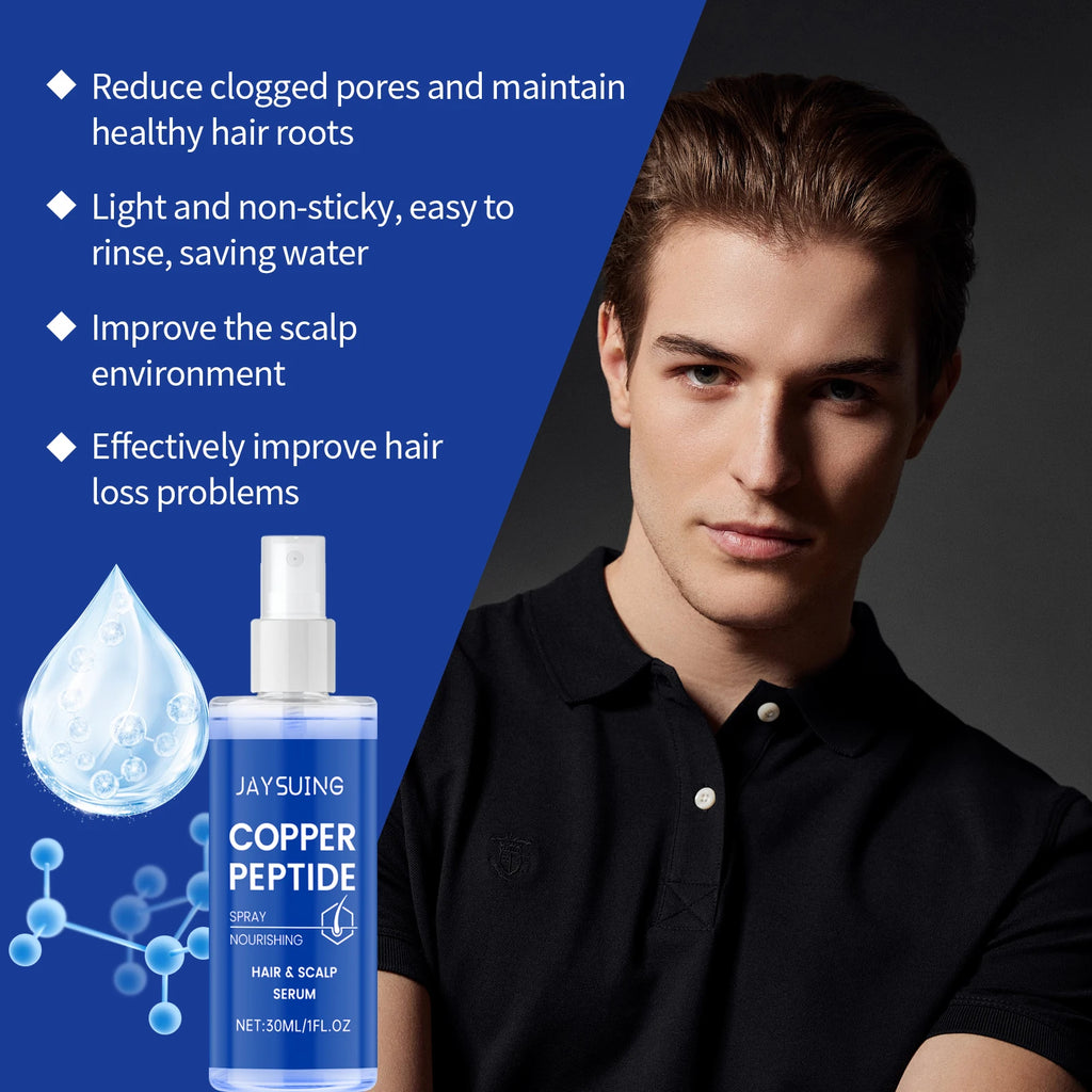 Copper Peptide Hair Growth Set – Shampoo, Serum, Spray & Oil Hair Growth Care Set Oasis Select
