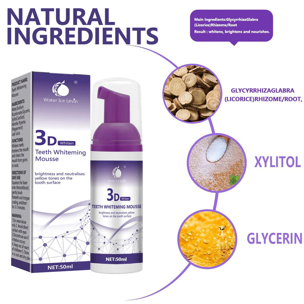 Purple Whitening Mousse Toothpaste 50ml – Fresh Breath & Deep Clean Whitening Mousse Toothpaste Oasis Select