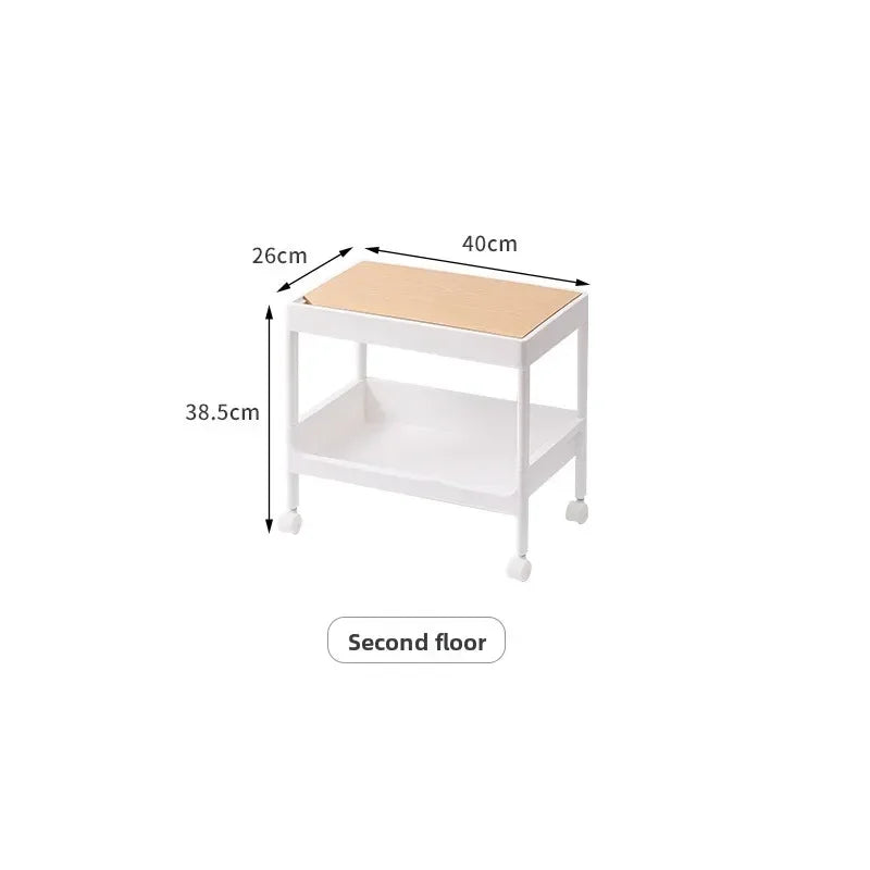 Multi-functional trolley floor rack kitchen living room mobile multi-layer bedroom bedside storage rack Oasis Select 2nd floor-B
