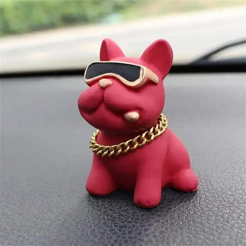 Car Ornaments Feel Comfortable Wear-resistant Green Bulldog Resin Material Car Dashboard Decoration Car Interior Accessories Oasis Select Red Bulldog