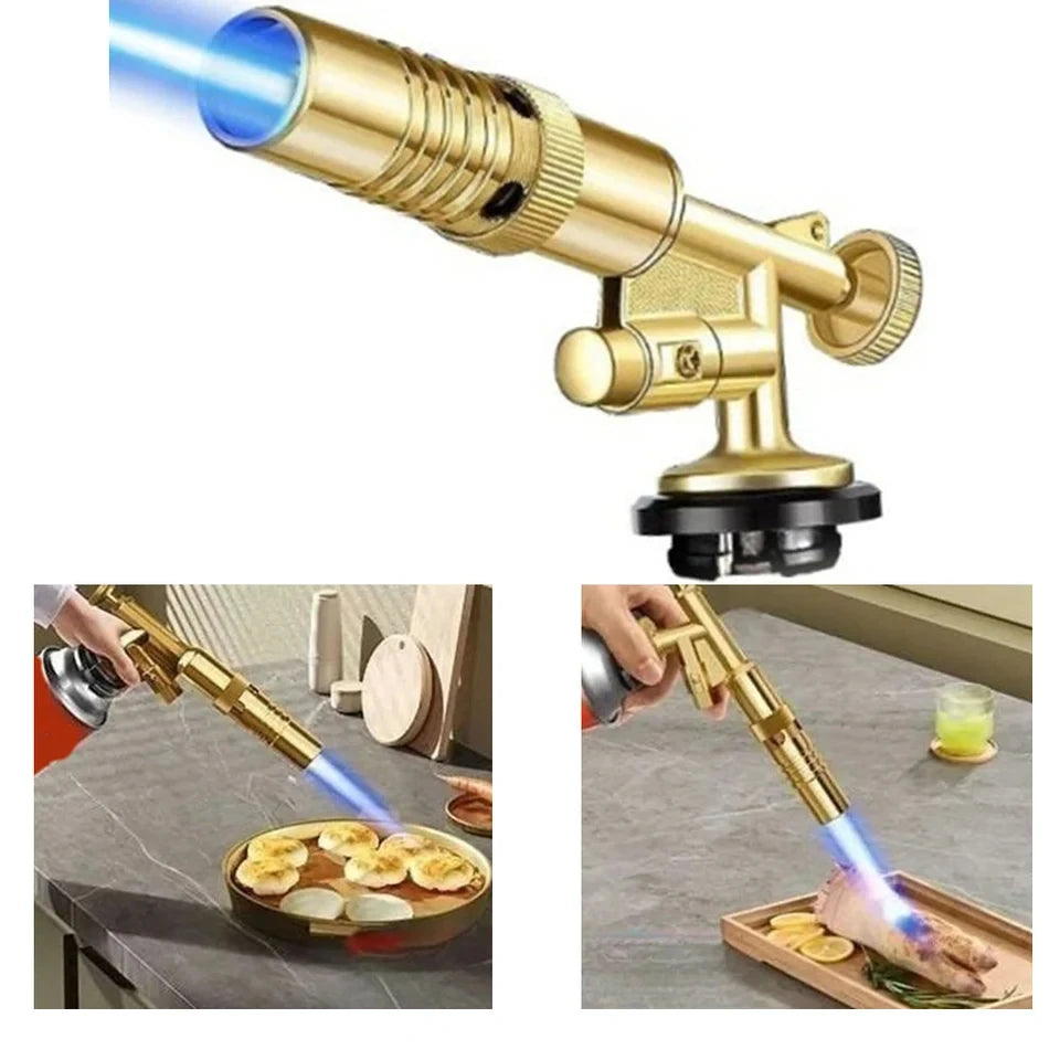 Portable Gold Copper Gas Welding Torch High Temperature Flame BBQ Cooking Brazing Tool for Outdoor Heating And Metal Joining Oasis Select