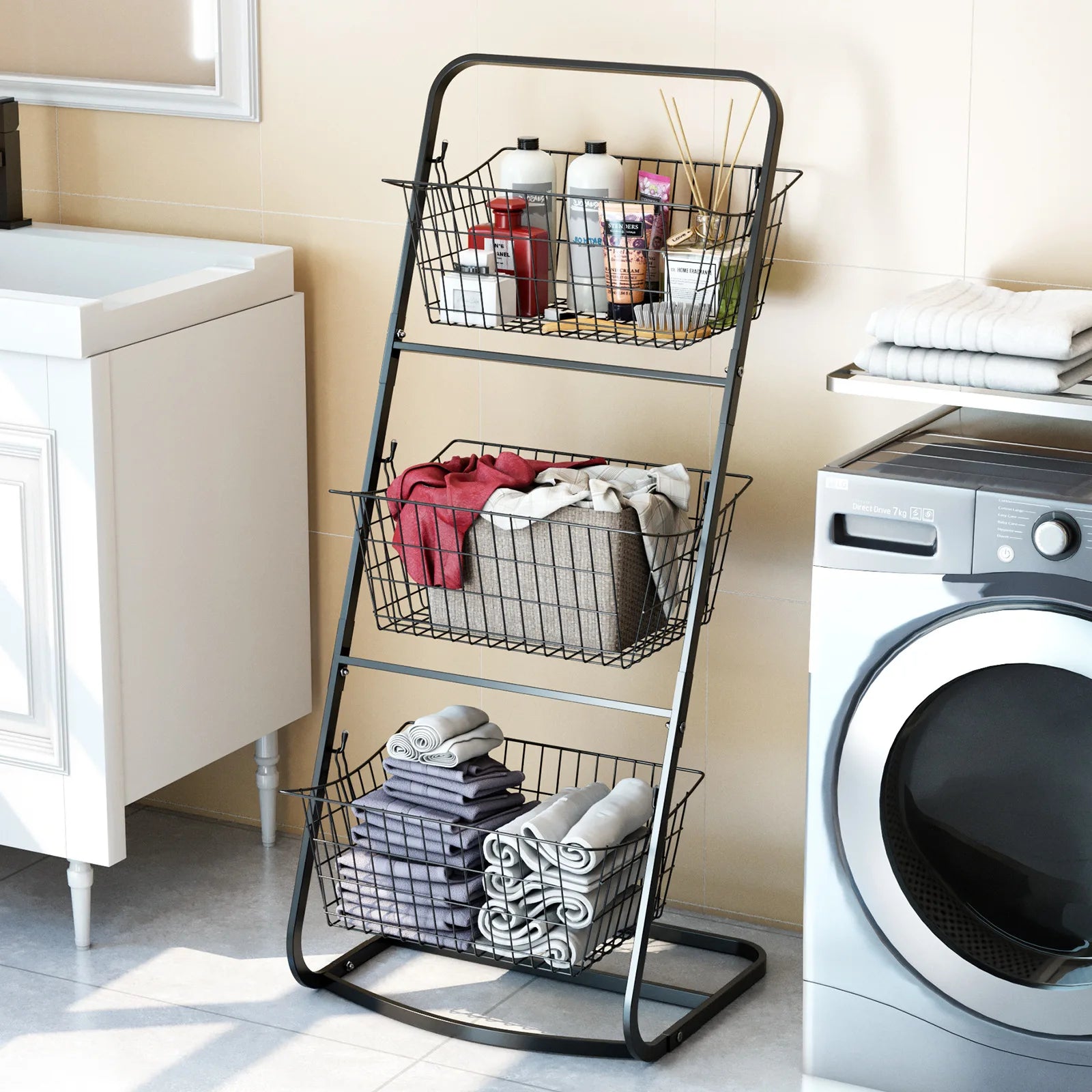 Kitchen rack Multifunctional snack vegetable basket Storage rack Floor-to-ceiling multi-layer special vegetable basket shelf Oasis Select
