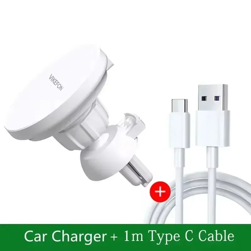 Car Vent Magnetic Phone Holder Wireless Fast Charging Bracket 360 Degree Adjustable Universal for All Smartphones Oasis Select with type c cable 1