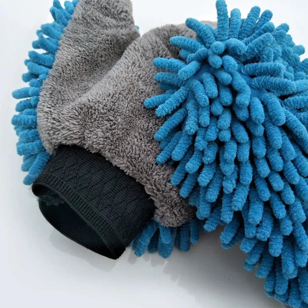 Microfiber Chenille Car Wash Gloves – Scratch-Free Double-Sided