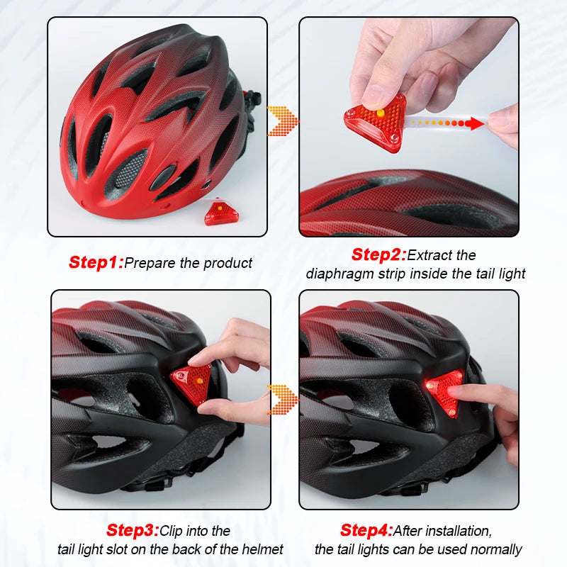 Bike Helmet with LED Tail Light Adult Cycling Helmet Fit 58-62cm Lightweight Breathable Colorful Bicycle Helmets Accessories Oasis Select
