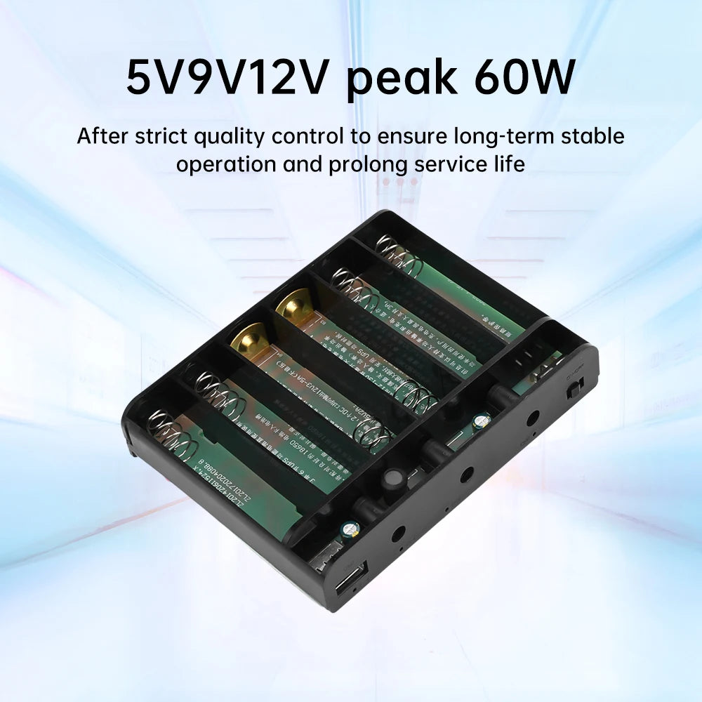 6x18650 Lithium Battery Welding-Free Diy Kit Dc Ups Power Supply Optical Modem Router Uninterruptible Power Supply 5V 9V 12V Oasis Select