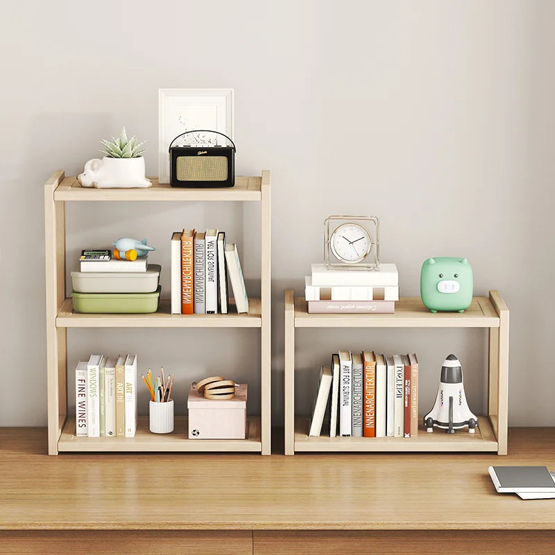 Solid Wood Multi-Layer Storage Shelf – Bookshelf & Shoe Rack
