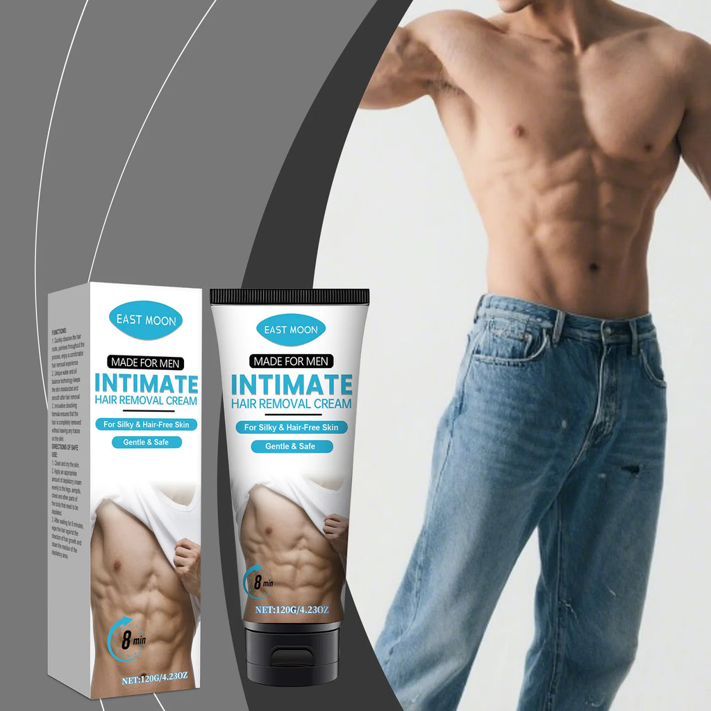 East Moon Men's Hair Removal Cream – Gentle & Non-Irritating, No Redness, No Dark Spots Left, Slows Hair Growth, Easy to Use Oasis Select