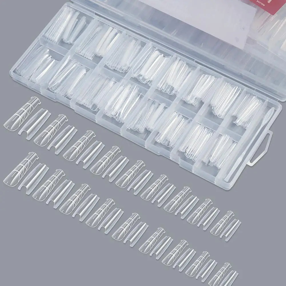 256-Piece Sandwich Dual Form Nail Tips – Full Cover Extension Kit Nail Extension Tips Oasis Select