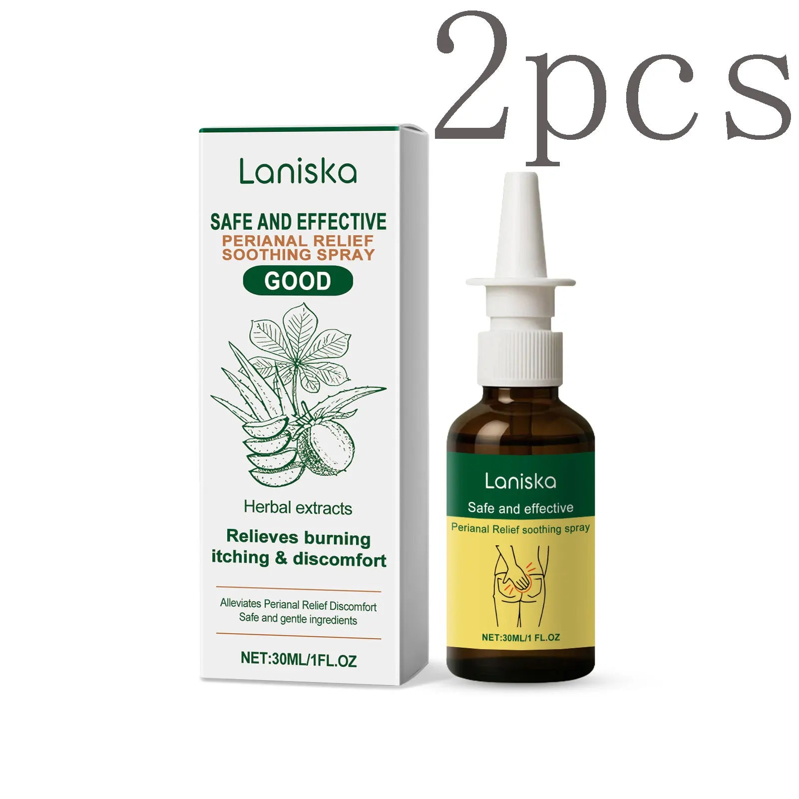 Laniska Perianal Care Spray – Moisturizing & Soothing 30ml Perianal Care Spray Oasis Select 2pcs