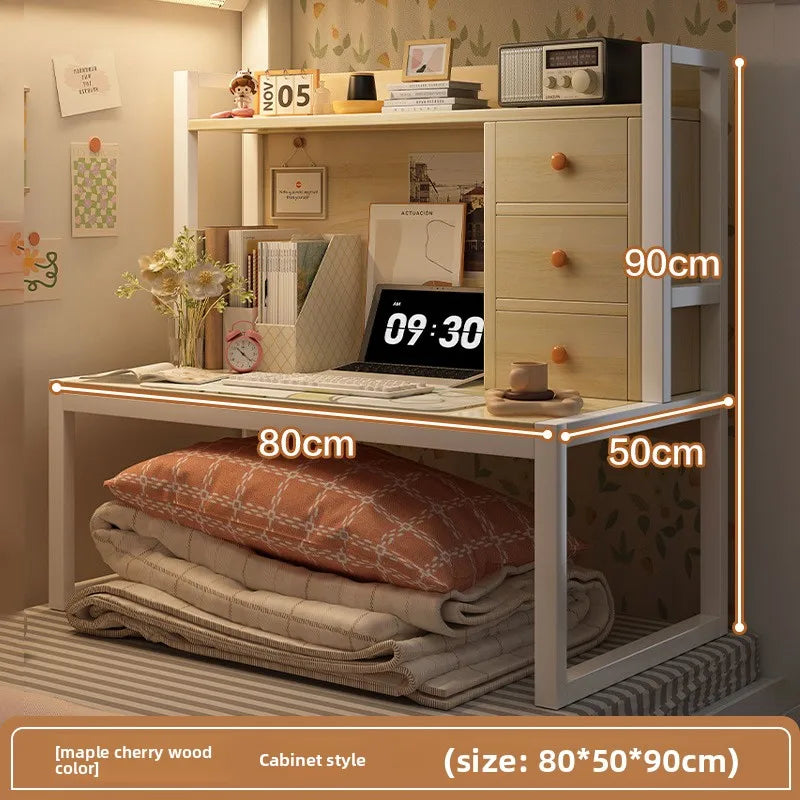 Multi-functional Bed Computer Desk Desk Bookshelf Bedside Notebook Table Oasis Select Cabinet door A