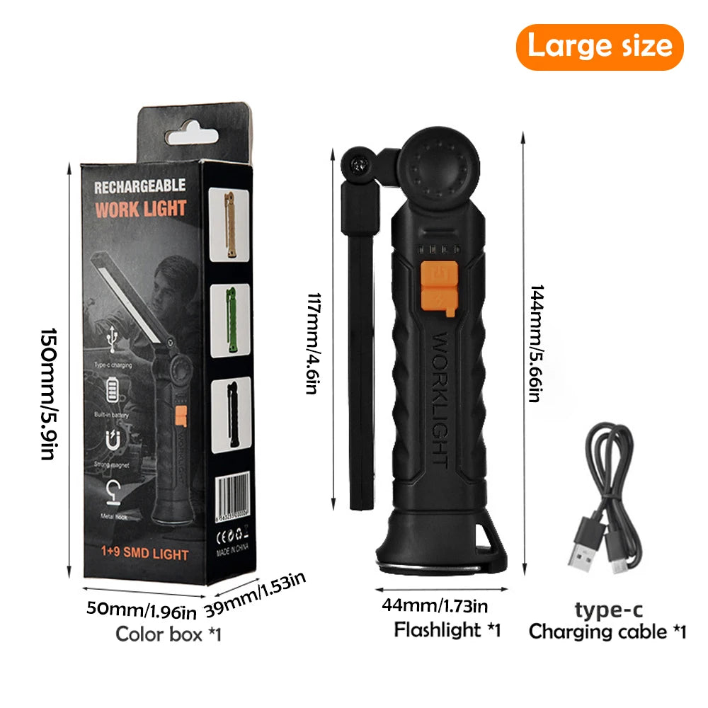 KDULIT Folding Magnetic LED Work Light | Rechargeable Camping