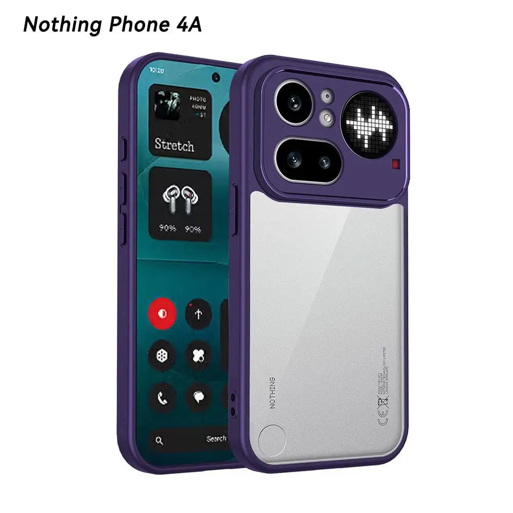 Transparent Matte TPU Silicone Case For Nothing Phone 4A/4A Pro Shockproof Bumper Protection Anti Fingerprint Phone Accessories Oasis Select purple 4A