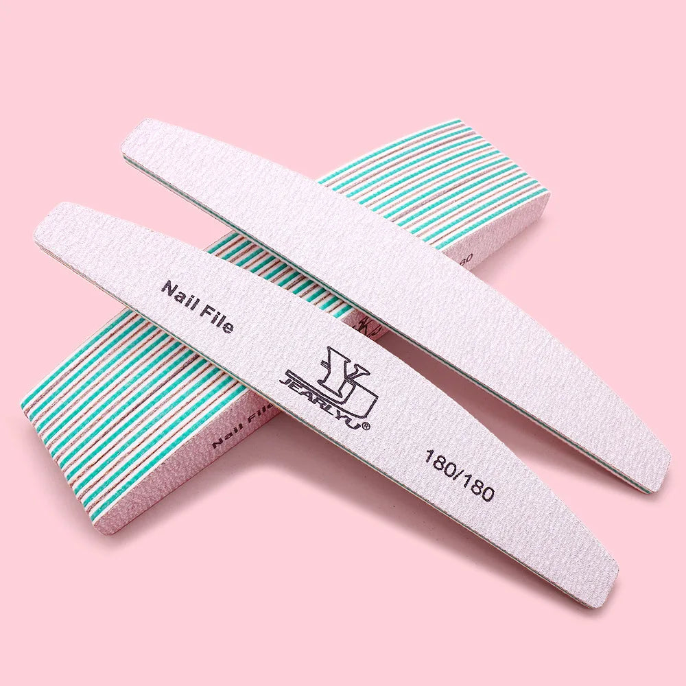 5Pcs/Lot Nail File Mix Color Limas 80/100/150/180/240 Grit Professional Sandpaper Cuticle Remover Buffer Files Manicure Tool Set Oasis Select Grit-180
