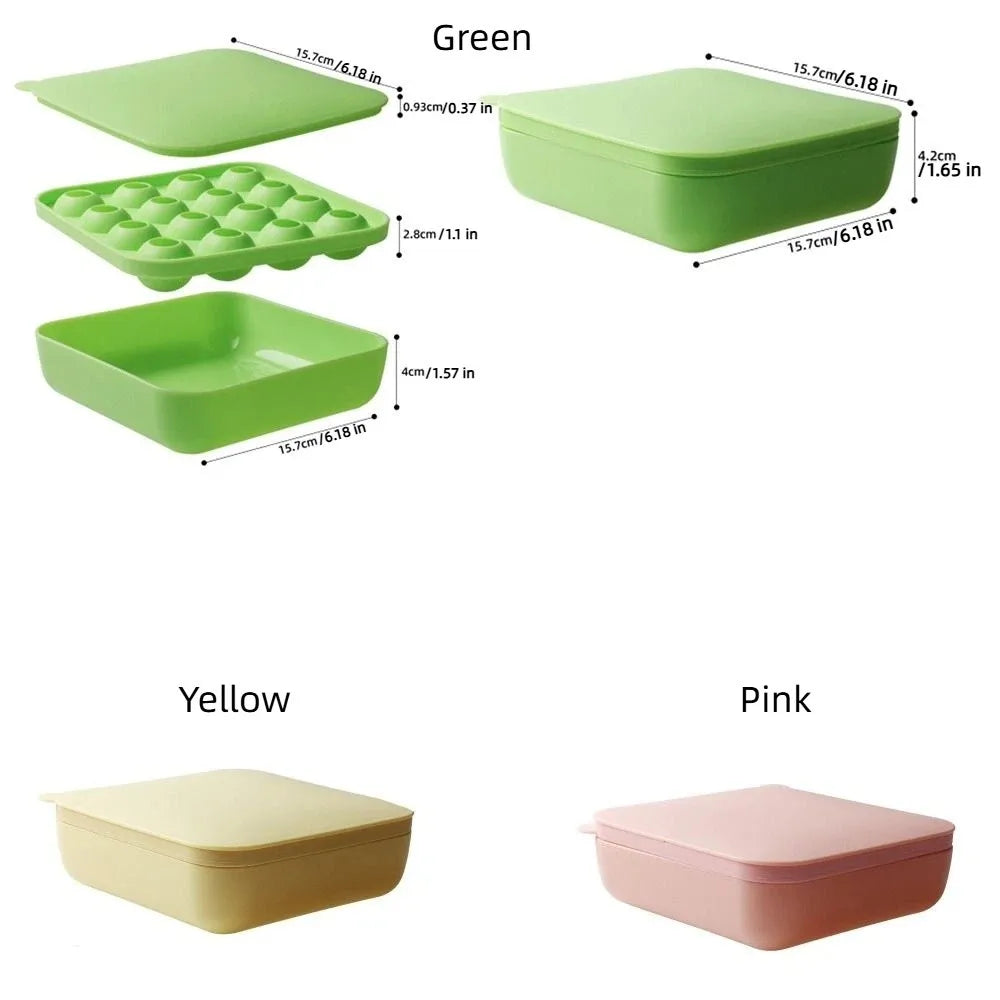 Large Capacity Food-Grade Ice Cube Mold Non-stick 16 Cavity Ice Ball Mold Press Type with Lid and Box Baby Food Mold Summer Oasis Select