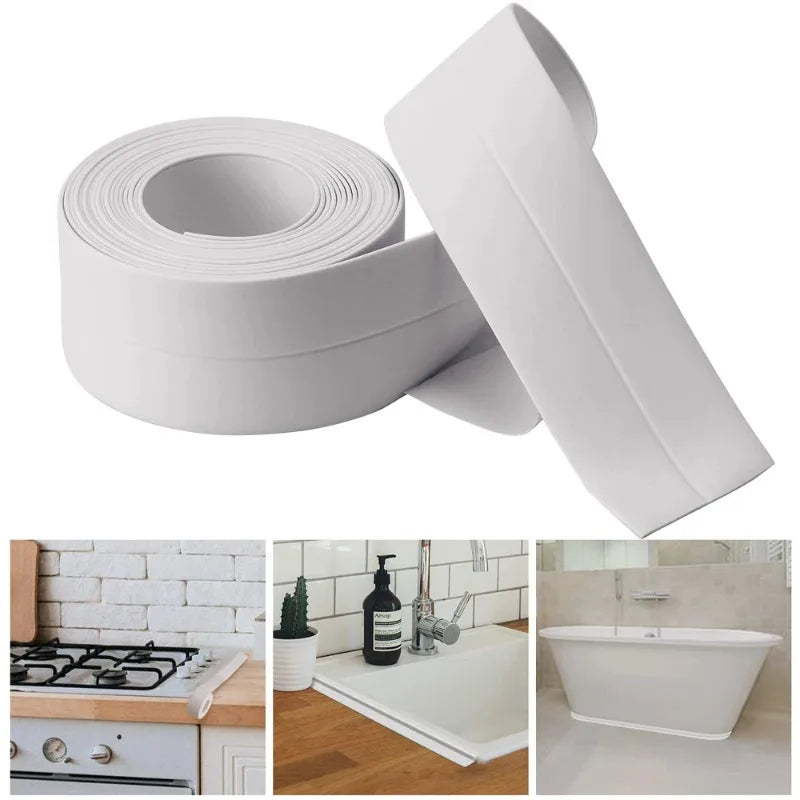 3.2M Self-adhesive Sealing Tape PVC Oil-Proof Kitchen Sink Edge Caulk Tape Waterproof Bathroom Toilet Corner Wall Sticker Oasis Select