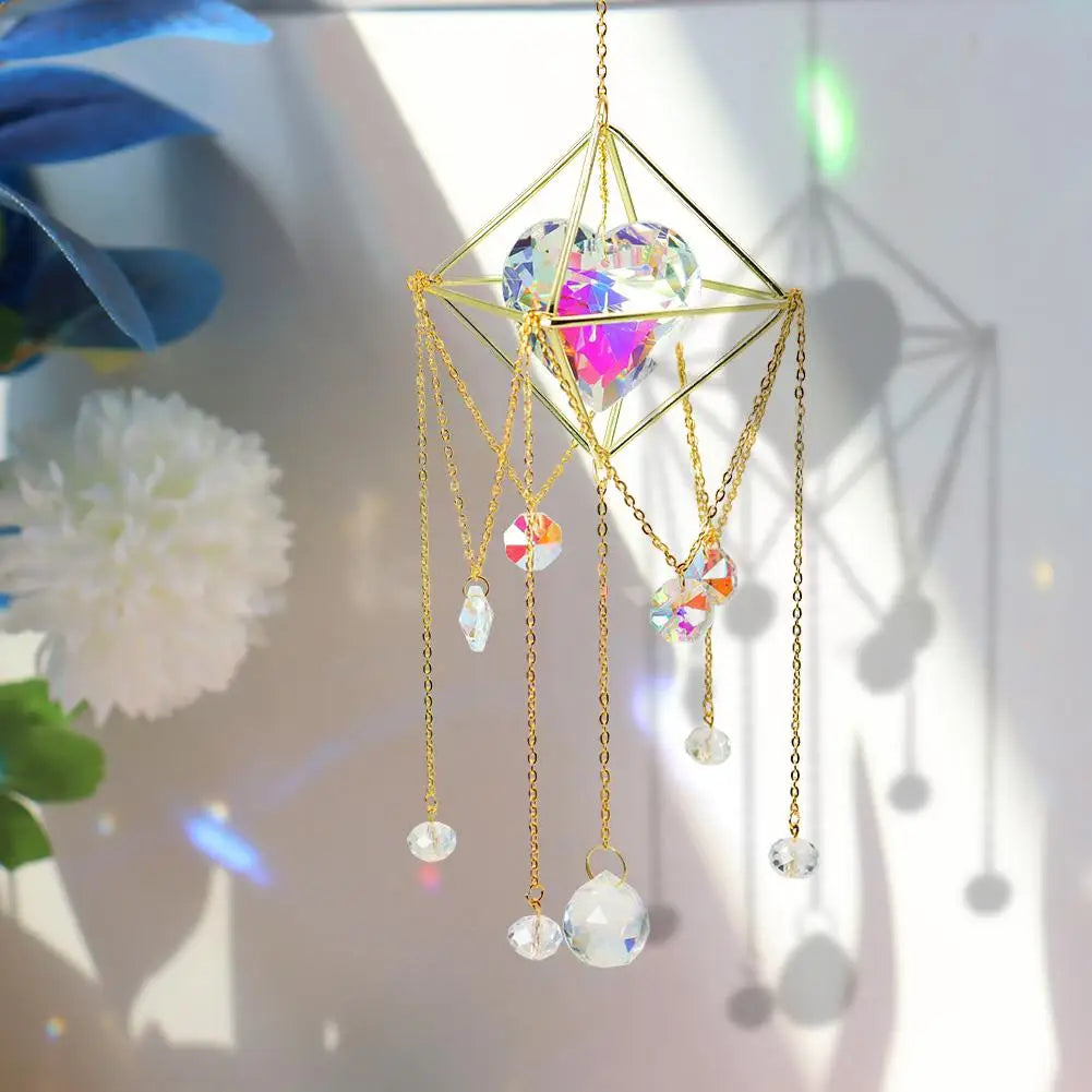 Crystal Suncatcher Wind Chime – Rainbow Prism Pendant Decor Crystal Suncatcher Pendant Oasis Select Australia
