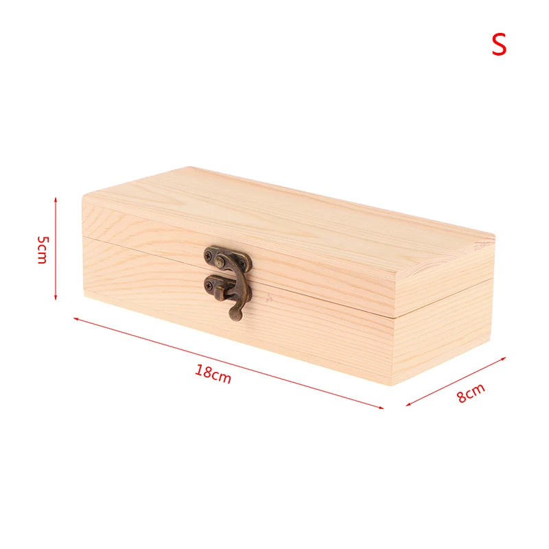 Rectangular Wooden Storage Box Organizer Wooden Storage Case Simple Storage Container Dust-Proof With Lock Jewelry Box Case Oasis Select S