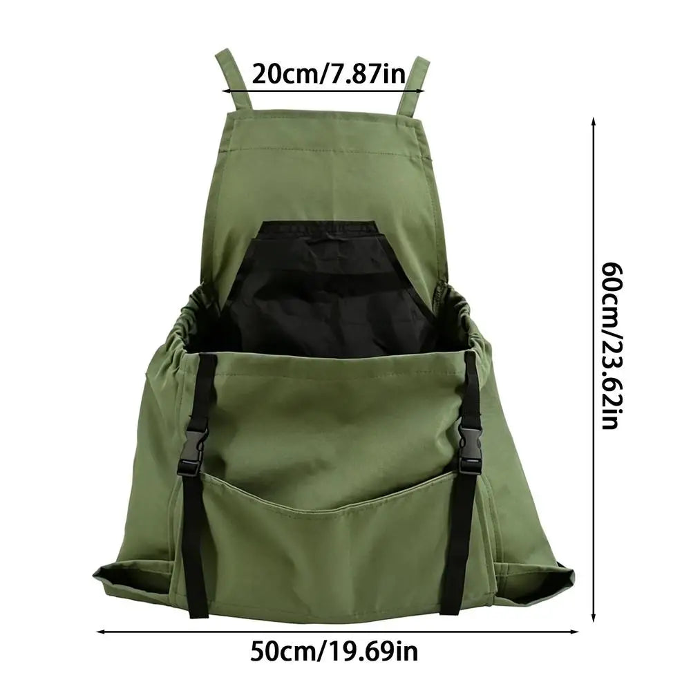 Garden Apron Outdoor Gardening Picking Apron With Large Pockets Harvesting Backpack Apron Durable Tool Storage Bag Picking Bags Oasis Select Green
