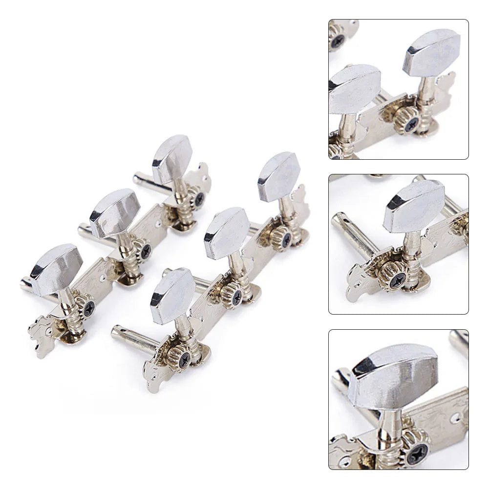 6Pcs Guitar String Tuning Pegs Tuners Acoustic/Folk Guitar Machine Heads Chrome Part 3R+3L Guitar Replacement Parts Oasis Select
