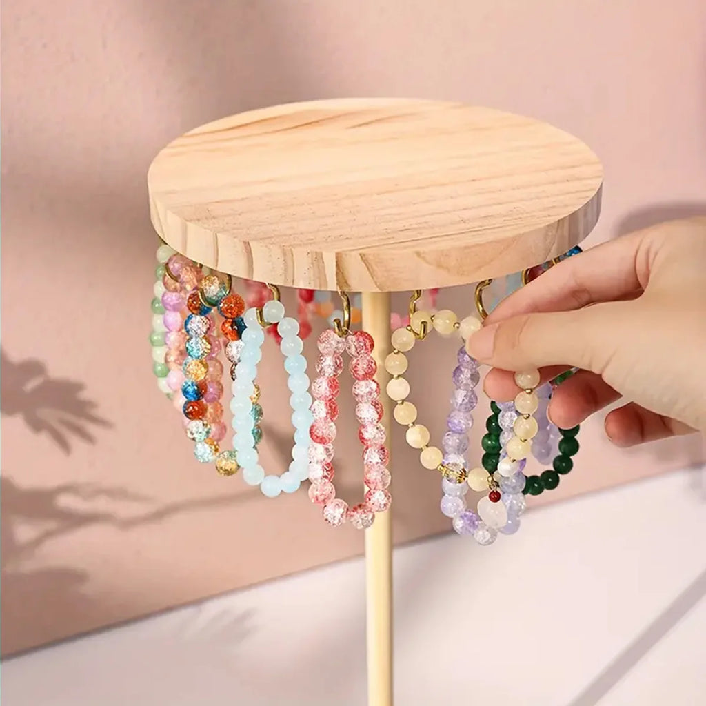 1pc,Wooden jewelry rack, necklace, earring, pendant display rack, jewelry manager, jewelry hook, multifunctional storage rack Oasis Select