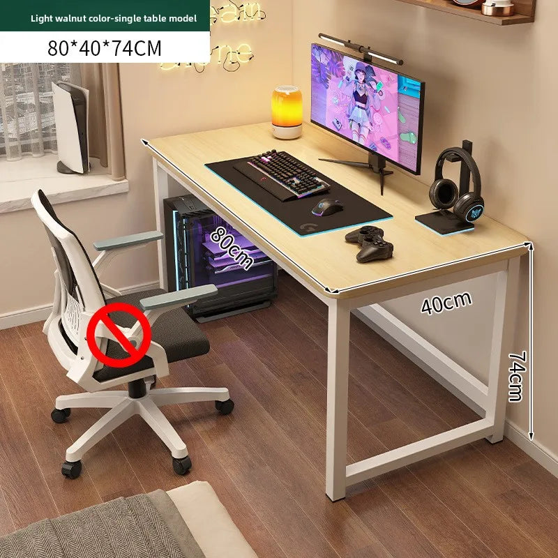 Computer desk Desktop study desk Long workbench E-sports table and chair desk Oasis Select Light walnut-80cm