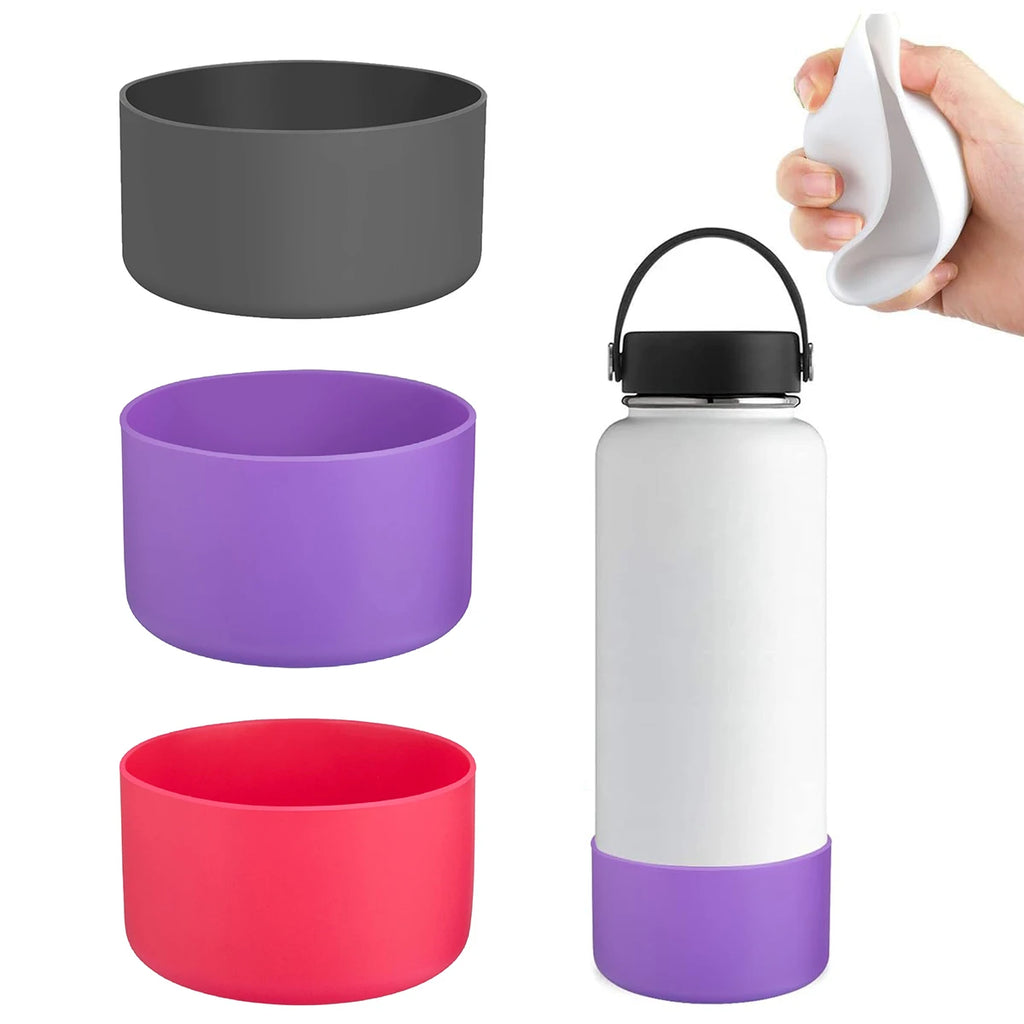 Silicone Bottom Boot for Wide Mouth Water Bottles – Fits 12-40oz Tumblers Shock-Absorbing Anti-Slip Base Cover Protective Sleeve Oasis Select