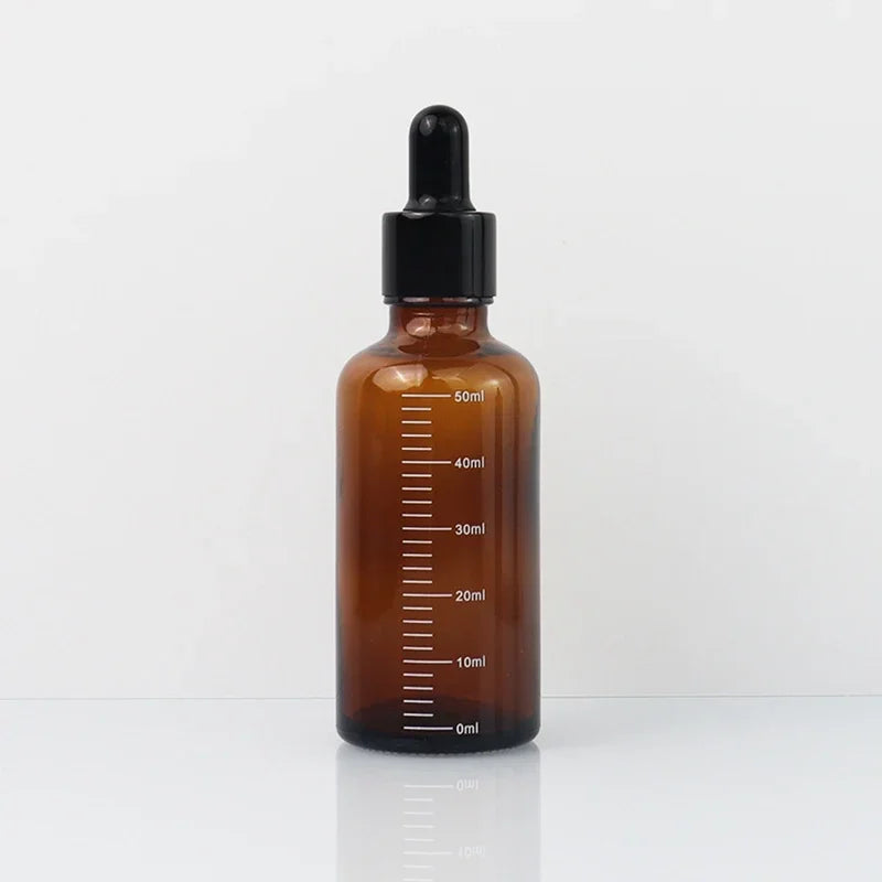 5ml-100ml Dropper Bottles With Scale Reagent Eye Drop Amber Glass Aromatherapy Liquid Pipette Bottle Refillable Bottles Travel Oasis Select 50ml