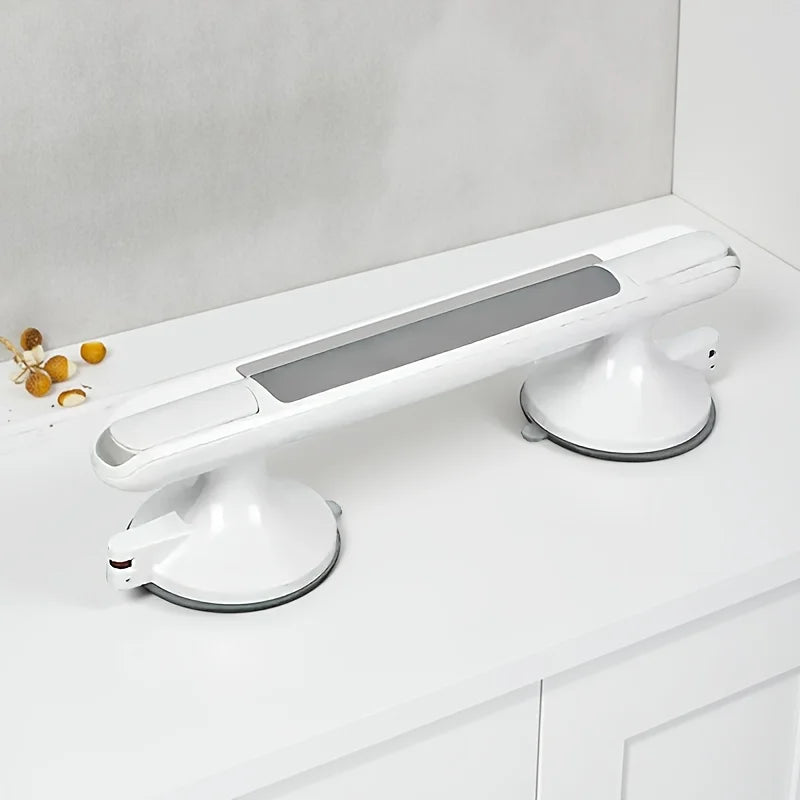 1pc Powerful Suction Cup Safety Handrail – No Drill, Easy Install, Mobility Aid for Bathroom, Kitchen,Living Room, Works on Tile Oasis Select gray